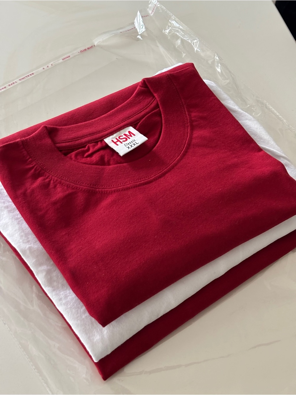 HSM / Midtown - Men's Red & White Basic Tee Bundle XXXL Cotton T-Shirts